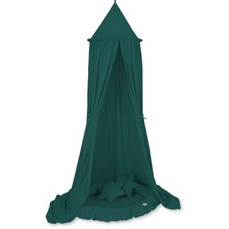 OEM Conjunto: Dosel Colgante Para Habitaci&oacute;n Infantil, Nido Con Volante, Almohadas - Verde Botella
