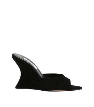 Aquazzura Black Slip-on Wedges