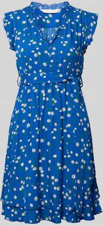 Apricot Minikleid aus Viskose mit Bindeg&uuml;rtel in Blau, Gr&ouml;&szlig;e XXL