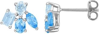 Rina Limor Silver 1.50 Ct. Tw. Blue Topaz Floral Drop Earrings