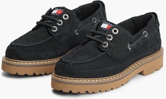 Tommy Hilfiger Womens Tommy Jeans Archive Suede Boat Shoe - Navy - US 6.5 / EU 37