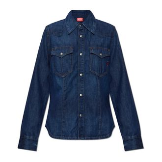 Diesel Dames, Blouses & Shirts, Blauw, Maat: L Denim
