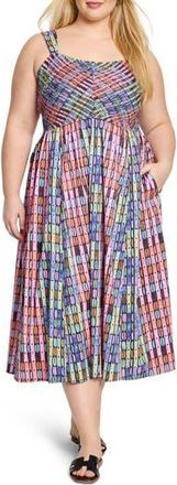 Nic+Zoe Sarah Rainbow Macaroon Sleeveless Stretch Cotton Maxi Dress in Pink Multi at Nordstrom Rack, Size 3X