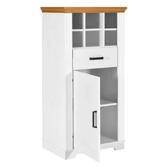 ebuy24 Mobile Bar Armadio Da Cucina Portabottiglie In Legno Bianco Rovere