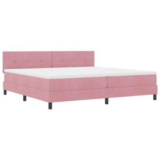 vidaXL Cama Con Somier Y Colch&oacute;n Con Colch&oacute;n Rosa 200 X 200 Cm Tela Vidaxl