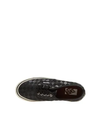 Vans Tone-on-Tone Checkerboard Leather Sneaker - Black
