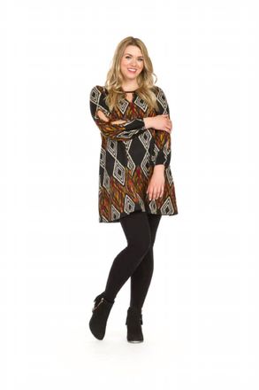 Papillon Boho Peep Sleeve Keyhole Sweater Dress In Black