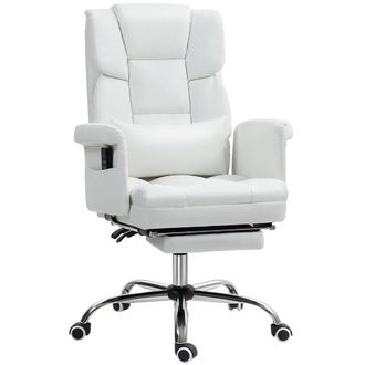 HOMCOM Silla de masaje 69x65x115 cm blanco