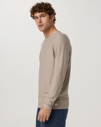 Vuori Clothing Long Sleeve Strato Tech Tee | Acorn Heather | Medium