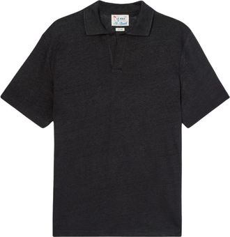 MC2 Saint Barth Polo Fraser - Heren - Polos - Zwart - 3XL - Linnen - Tops