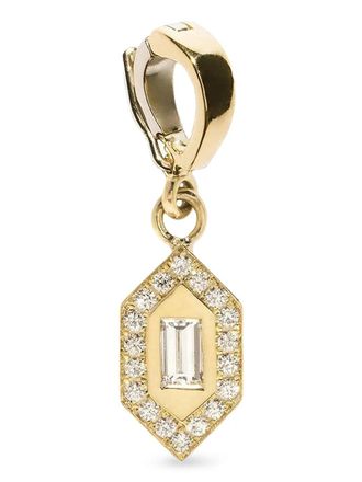 Azlee small diamond pendant - women - Diamond/18kt Yellow Gold - One Size