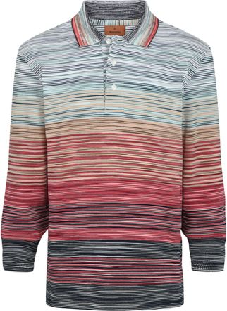 M Missoni Zig Zag Long Sleeve Polo