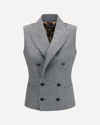 Dolce & Gabbana Prince of wales double breasted Vest Female 42