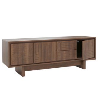 Hhg Hhg - Nunca Usado] Mueble Para Tv 911, Mueble Bajo Para Tv, C&oacute;moda, Cajones, Estantes, Melamina 51,5 X 150 X 39,5 Cm, Marr&oacute;n