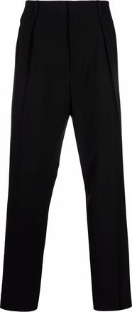 The Row pleated straight-leg tailored trousers - men - Cotton/Wool - 28 - Black