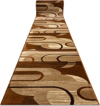 RugsX Passatoia Royal He405 Geometrico Marrone / Crema 100cm Brown 100x970 Cm