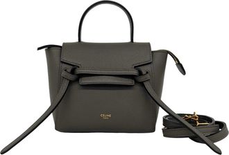 Celine Gray Leather Handbag Shoulder Bag Tote Bag (Pre-Owned)