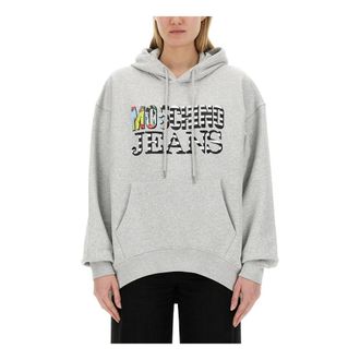 Moschino Hoodies, female, Gray, Size: M Felpa