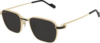 Cartier Ct 0497S 006 Zonnebrillen - Heren - Zonnebrillen - Geel - 54 MM - Accessoires