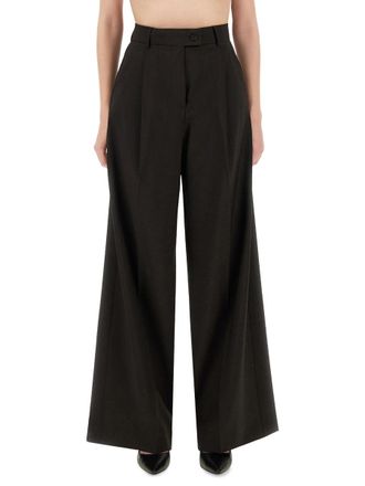 Sportmax Virgin Wool Trousers - Brown