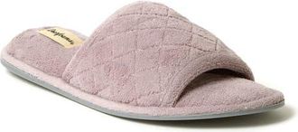 Dearfoams Beatrice Quilted Microfiber Terry Shower Slide Slipper in Frosted Plum at Nordstrom, Size X-Large
