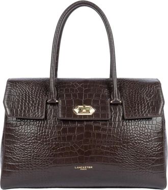 Lancaster Tr&egrave;s grand sac cabas &eacute;paule Exo - Dames - Tassen - Bruin - Maat: ONE Size Leer