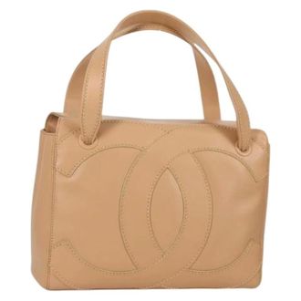 Chanel Pre-owned Vintage Handtas - Dames - Pre-owned - Beige - Maat: ONE Size Leer