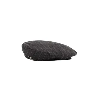 Karl Lagerfeld Accessoires, Dames, Grijs, ONE Size, Polyester, K/Autograph pinstripe baret