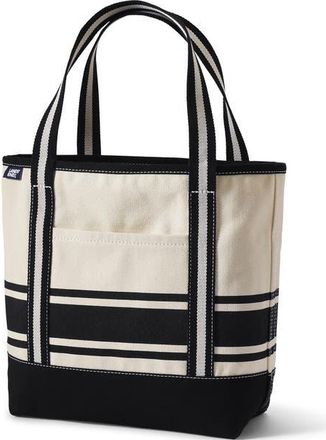 Lands End Lands End Canvas Open Top Tote Bag Regular & Long Handle Carry All - Stylish for Work Travel Beach Errands Great Gift in Black