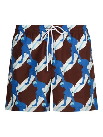 Gucci printed swim shorts - men - Polyamide/Polyester - 50 - Brown