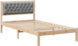 vidaXL Estructura De Cama Con Cabecera Gris Claro 100 X 200 Cm Vidaxl
