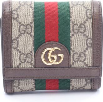 Gucci Beige Brown Multi-Color Leather Pvc Wallet (Bi-Fold) (Pre-Owned)