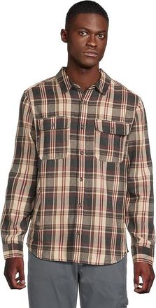 Prana Westbrook Flannel Shirt Mens Long Sleeve Button Up Deep Vino : 2XL (Slim), Polyester/Flannel/Cotton