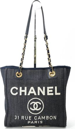 Chanel Navy Canvas Tote Bag (Pre-Owned)