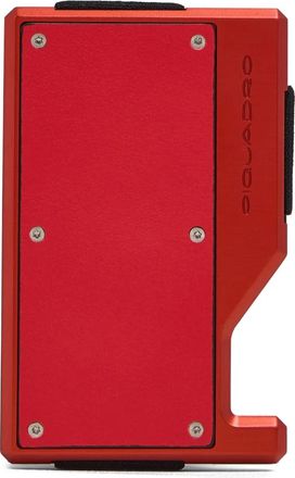 Piquadro Pp 7203S145Rar Aluminium Kaarthouder met Mag Safe en Elastische Band - Heren - Portefeuilles - Oranje - ONE Size - Leer - Accessoires