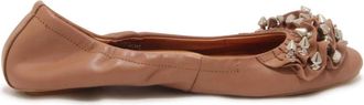 Jeffrey Campbell Ruffle Ballerina Schoenen Naakt Studs - Dames - Ballerinas - Bruin - 37 EU - Schoenen