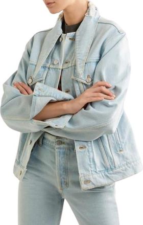 Balenciaga Scarf Frayed Denim Jacket Size S