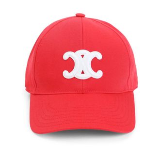 Celine Celine, Accessoires, Dames, Rood, M, Katoen, Triomphe Baseball Cap