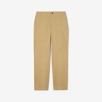 Burberry Textured Check Cotton Trousers