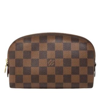 Louis Vuitton Pre-owned Damier Ebene Canvas Pouch - Dames - Vintage Accessoires - Bruin - ONE Size - Vintage
