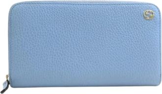 Gucci Tweedehands leren portemonnees - Dames - Vintage Accessoires - Blauw - ONE Size - Vintage