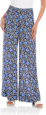 Karen Kane Floral Pull-On Wide Leg Pants in Floral Print at Nordstrom, Size X-Small
