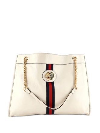 Gucci Rajah Chain Leather Large tote bag - Toni neutri