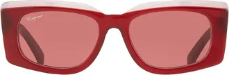 Ferragamo Burgundy Rectangular Ladies Sunglasses SF1079S 614 54