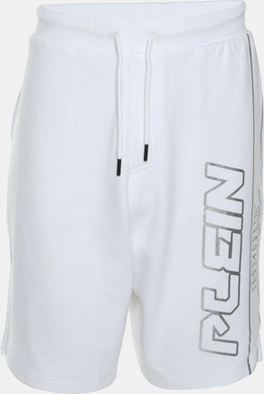 Plein Sport Plein Sport White/silver Jersey Logo Print Shorts