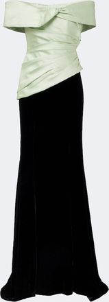 Costarellos Devina pleated off-shoulder corset gown
