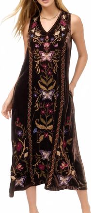 Johnny Was Velvet V-Neck Tank Dress In Chocolate