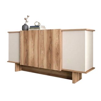 Dmora Aparador Coste, Buf&eacute; 3 Estantes, 6 Compartimentos, 4 Puertas, 180x40x81h Cm Roble Marr&oacute;n