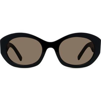 Givenchy 4G Oval Sunglasses in Shiny Black/brown at Nordstrom