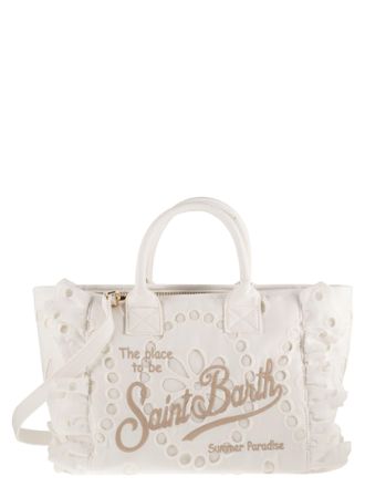 MC2 Saint Barth Bolso Mc2 Saint Barth De Algod&oacute;n Blanco Con Bordado Y Detalles De Broderie Anglaise